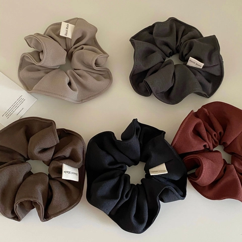 Coleteros de Tela Retro para Mujer Color Vintage Gomas de Pelo Grandes Hechas a Mano Diademas de Tela Elástica Accesorios para el Pelo