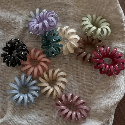 Spiral Telephone Wire Hair Ties High Elastic No Crease Hair Bands For Women Durable Resin Plastic Scrunchies Hair Ties