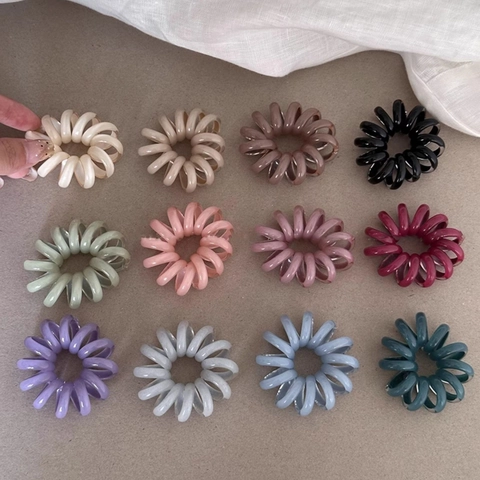 Spiral Telephone Wire Hair Ties High Elastic No Crease Hair Bands For Women Durable Resin Plastic Scrunchies Hair Ties
