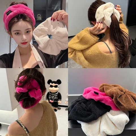 Μεγάλο Βελούδινο Scrunchie Απορροφητικό Λαστιχάκι Μαλλιών Μαλακό Ελαστικό Hair Band για Γυναίκες Χειμερινά Αξεσουάρ