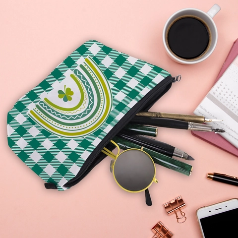 St Patrick's Day Kosmetiktasche Polyester Bedruckt Kleeblatt Regenbogen Reisen Kulturbeutel Make-up Tasche Damen