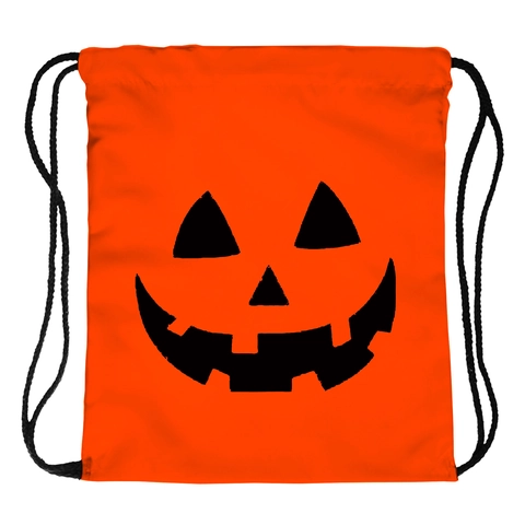 Halloween Pumpkin Print Drawstring Backpack Lightweight Polyester Storage Bag For Women Portable Travel Cinch Sack Party Favor