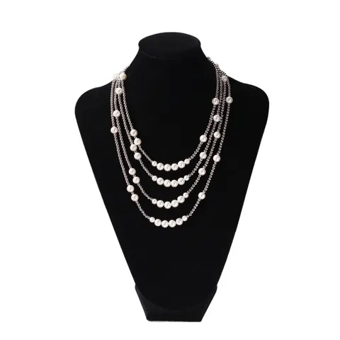 Collar de Cuentas de Acero Inoxidable Hip Hop Con Empalme de Perlas Artificiales de Concha Streetwear Gargantilla Minimalista Joyería Hombre Mujer