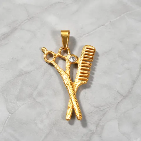 Collier avec Pendentif Hip Hop en Acier Inoxydable pour Hommes Plaqué Or Vintage Ailes d'Ange Casquette de Baseball Balance Croix Chaîne Cubaine Bijoux