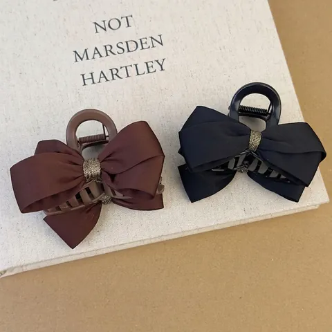 Elegante Pinza per Capelli Francese con Fiocco in Raso per Donna Grande Pinza a Squalo Accessori per Capelli per lo Styling