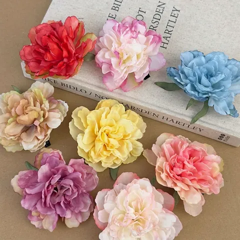Fermaglio per Capelli a Forma di Peonia Artificiale per Donna Grande Fiore in Tessuto di Raso Accessorio per Capelli per Fotografia