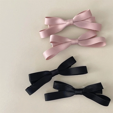 Elegant Satin Bow Hair Clip Double Layer Sweet Hairpin Duckbill Side Clip Fashion Hair Accessories For Women Girls