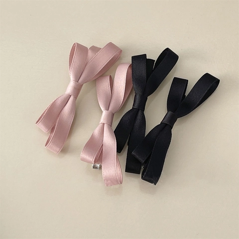 Elegant Satin Bow Hair Clip Double Layer Sweet Hairpin Duckbill Side Clip Fashion Hair Accessories For Women Girls
