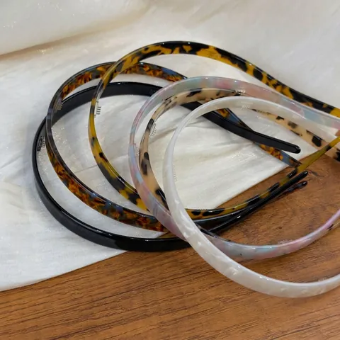 Cerchietto per Capelli in Acetato Minimalista per Donna Stampa Leopardata Texture Marmo Retro Semplice Sottile Accessori Moda Quotidiana