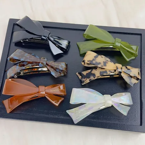 Handmade Acetate Bow Hair Clip Korean Style Sweet Spring Barrette Elegant Tortoiseshell Hair Accessories For Women Daily Headwear