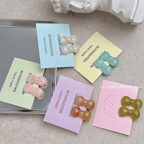 Schleife Acetat Haarspangen Für Damen Mädchen Marmor Muster Seite Entenschnabel Clips Handgemachte Süße Haarschmuck