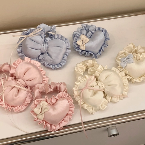Elastici Per Capelli In Tessuto Con Fiocco E Cuore 3D Fatti A Mano Per Donna Ragazza Accessori Per Capelli Alla Moda