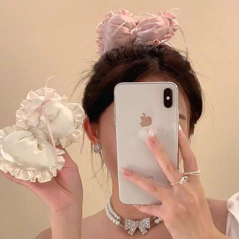 Elastici Per Capelli In Tessuto Con Fiocco E Cuore 3D Fatti A Mano Per Donna Ragazza Accessori Per Capelli Alla Moda