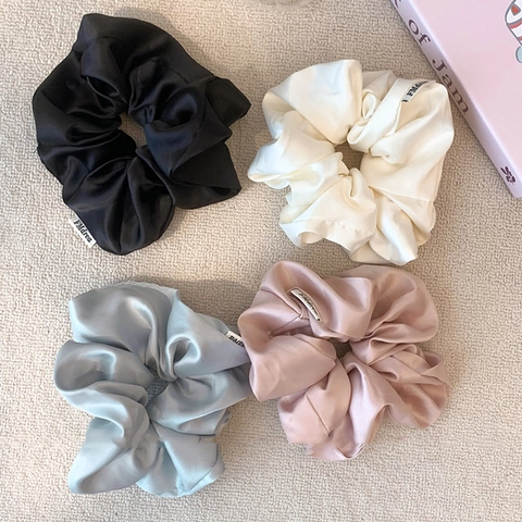Scrunchies Grandi in Satin Francese Elastici per Capelli Morbidi Simil Raso Accessori per lo Styling Quotidiano da Donna