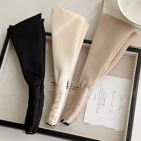 Elegante Fermaglio Capelli Banana Fiocco Raso Orecchie Coniglio Plissettato Stile Francese Minimalista Vintage Accessori Donna Quotidiano