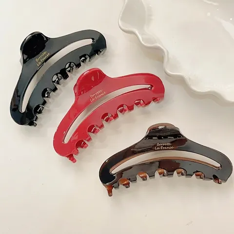 Eleganter Acetat Hohl Haarklammer Französischer Stil Großer Haifischclip High End Haarschmuck Für Damen Schmuck
