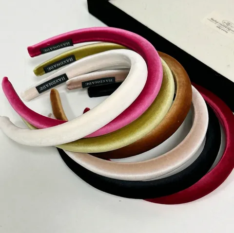 Vintage Gepolstertes Samt Stirnband Für Damen High Top Dicker Schwamm Haarband Einfarbig Elegant Handgefertigter Haarschmuck