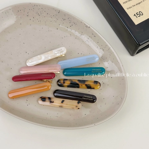 Handmade Acetate French Hair Clip Minimalist Solid Color Tortoiseshell Barrette Vintage Side Fringe Clip For Women Hair Accessories