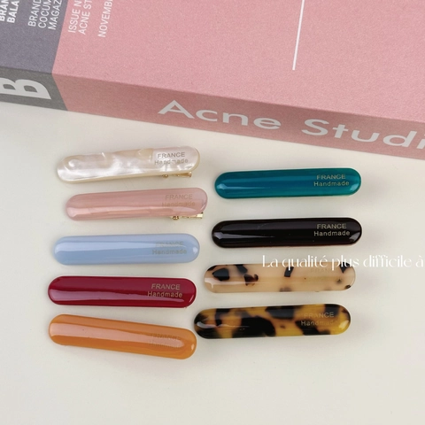 Handmade Acetate French Hair Clip Minimalist Solid Color Tortoiseshell Barrette Vintage Side Fringe Clip For Women Hair Accessories