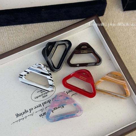 Acetaat Driehoek Holle Haarklem Vintage Geometrische Haarklem Voor Dames Meisjes Gestreepte Marmerpatroon Haaraccessoires