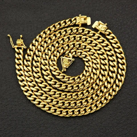 Hip-Hop-Herren-Schmuckset aus Edelstahl mit Panzerkette und Armband Gold Silber Beschichtet Streetwear Schmuck für Herren