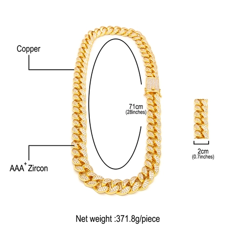 Hiphop Kupfer Panzerkette Für Herren Damen Iced Out Zirkonia Eingelegt Klobige Kette Personalisierte Streetwear Schmuck Zubehör