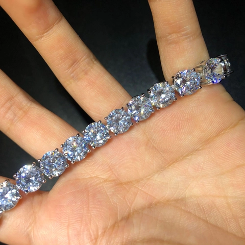 Pulsera Tennis Hip Hop de Lujo Cobre con Zirconia Cúbica Cadena Iced Out para Hombre Mujer Joyería Street Style