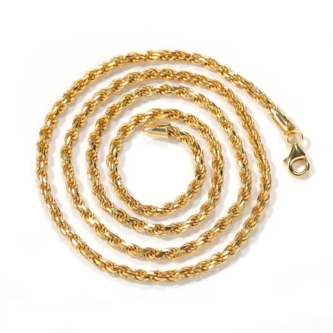 925 Sterling Silver Rope Chain Necklace Hip Hop Style Twisted Link Chain Jewelry For Men Women Gift