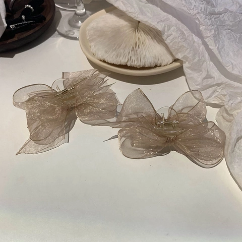 Eleganter Organza Schleife Haarklammer Für Damen Große Netzstoff Haarnadel Übergroße Ponytail Halter Haarschmuck Koreanischer Stil