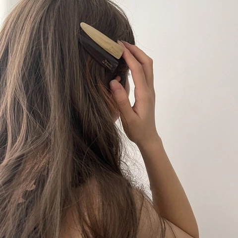 Französischer Stil Acetat Haarklammern Für Damen Geometrisch Creme Dunkelbraun Haarspange Seite Pony Clip Haarschmuck