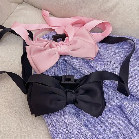 Elegante Große Satin Schleife Haarklammer Mit Langen Bändern Koreanischer Stil Süße Stoffschleife Haarschmuck Für Damen