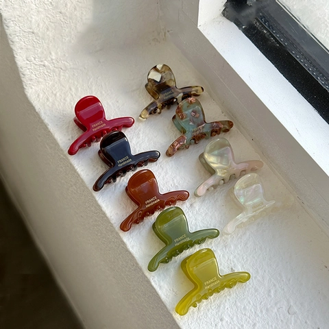 Acetate Small Hair Claw Clip France Handmade Mini Bangs Clip Elegant Tortoise Shell Side Hair Accessories For Women