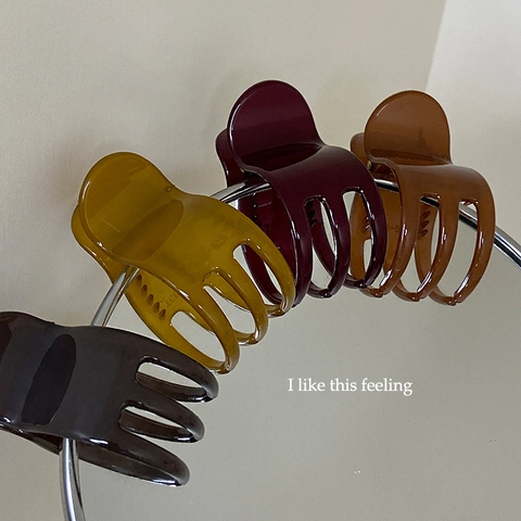 Damen Glänzend Harz Haarkralle Mit Metallfeder Minimalistisch Klein Hochpferdeschwanz Fest Shark Clip Haarschmuck