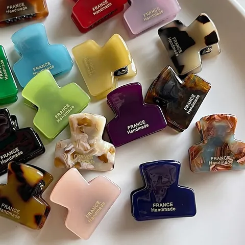 Minimalist Mini Square Acetate Hair Claw Clips Small Hair Catchers For Women Elegant French Handmade Hair Accessories