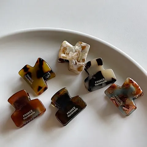 Minimalist Mini Square Acetate Hair Claw Clips Small Hair Catchers For Women Elegant French Handmade Hair Accessories