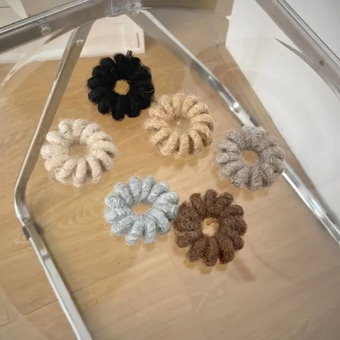 Plush Telephone Line Hair Ties For Women Autumn Winter Knit Yarn Elastic Spiral Scrunchies Solid Color Hair Accessories