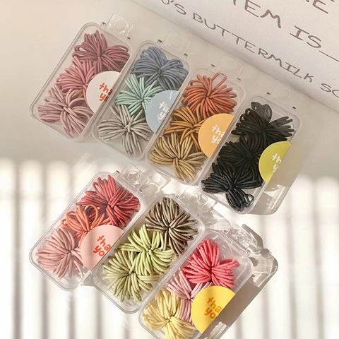 Basic High Elastic Durable Seamless Hair Ties For Kids Girls Women Color Solid Scrunchies Collection Hair Accessories Accessory