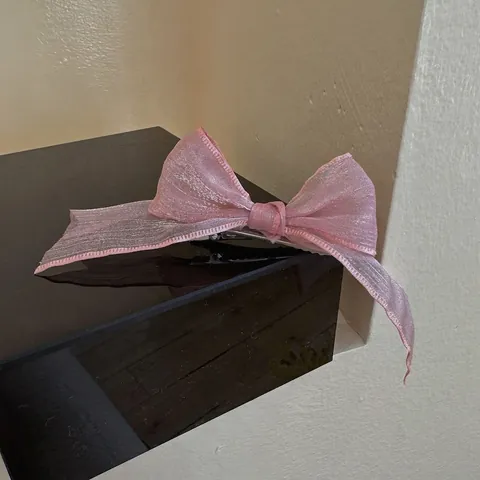 Süße Rosa Organza Haarklammer Mit Schleife Handgefertigte Entenschnabel-Clip Koreanischer Stil Haaraccessoires Für Damen Haarschmuck