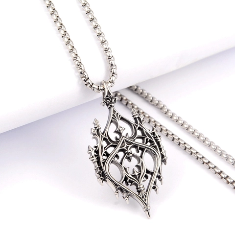 Gothische Halskette Mit Hohlem Schlossanhänger Für Damen Herren Edelstahl Boxkette Antik Silber Punk Schmuck Halskette Geschenk