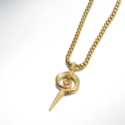 Collier Pendentif Sceptre Serpent Spirale en Acier Inoxydable Vintage Punk Bijoux Hip Hop Gothiques pour Hommes Collier Chaîne Or Argent Rétro