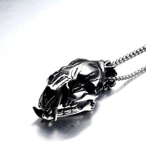 Hip Hop Dinosaurus Schedel Hanger Ketting Roestvrij Staal Punk Gothic Dierlijk Bot Kettingen Voor Mannen Vrouwen Sieraden
