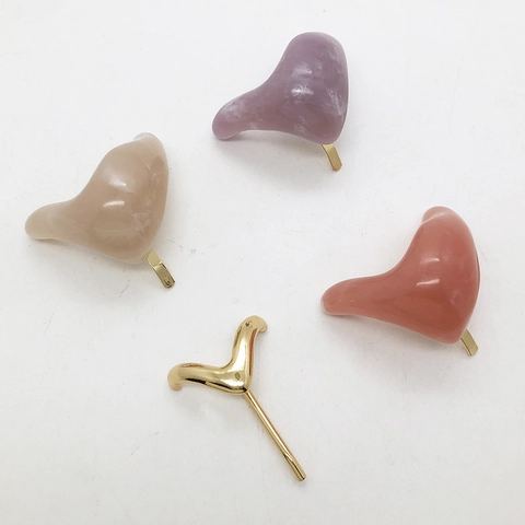 Set di Ganci per Capelli a Coda di Cavallo in Resina Retro Minimalista per Donna Motivo Marmoreo Irregolare Fermaglio in Lega Accessori per Capelli Eleganti
