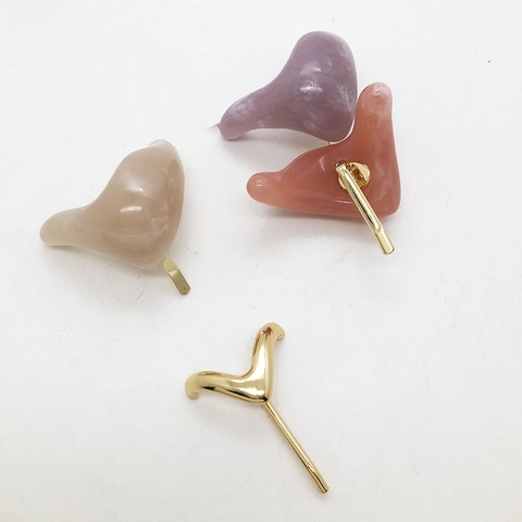 Set di Ganci per Capelli a Coda di Cavallo in Resina Retro Minimalista per Donna Motivo Marmoreo Irregolare Fermaglio in Lega Accessori per Capelli Eleganti
