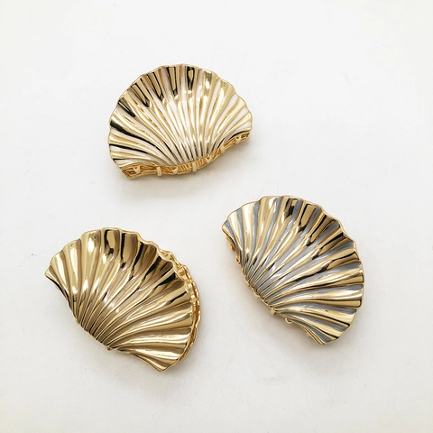 Pinza para el Cabello en Forma de Concha Vintage Francés Aleación Metal Esmalte Horquilla Elegante Accesorios para Mujer