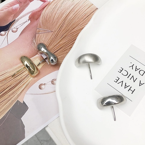 Vintage U-Shaped Metal Hair Fork Minimalist French Hair Pin For Women Girls Elegant Hair Styling Accessories Gold Silver