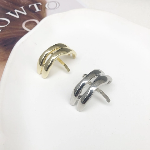 Minimalistische U-vormige Metalen Haarhaak Zinklegering Dubbellaags Gebogen Paardenstaartclip Elegante Gepolijste Haaraccessoires Voor Vrouwen Dagelijks Feest