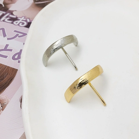 Fermaglio per Capelli a Gancio per Coda di Cavallo in Lega Minimalista Vintage Donna Forma ad Arco Texture Spazzolata Martellata Oro Argento