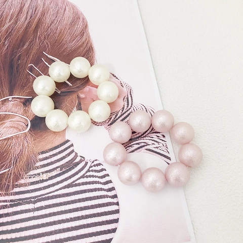 Haargummi Mit Großen Künstliche Perle Beaded Koreanischer Stil Elastische Haarbänder Für Damen Mädchen Süß Handgemacht Perlen Armband Haarschmuck