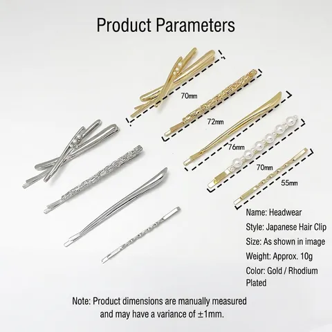 Alloy Metal Hair Clip Faux Artificial Pearl Geometric Hairpin Minimalism Commute Gold Silver Barrette For Women Hair Accessories