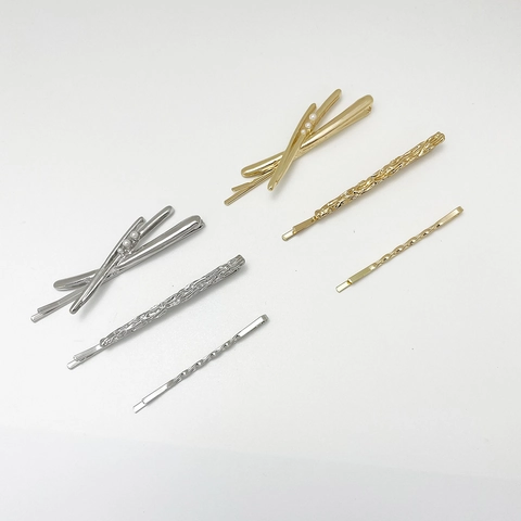 Alloy Metal Hair Clip Faux Artificial Pearl Geometric Hairpin Minimalism Commute Gold Silver Barrette For Women Hair Accessories